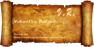 Vukovits Rafael névjegykártya